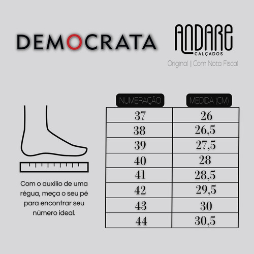 Sapatenis Democrata Masculino Denim Block Couro Original