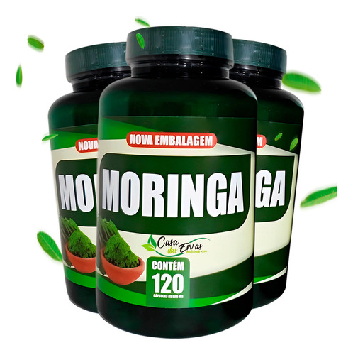Kit C/3 Muringaá - 360 Cápsulas 500mg Sem Sabor
