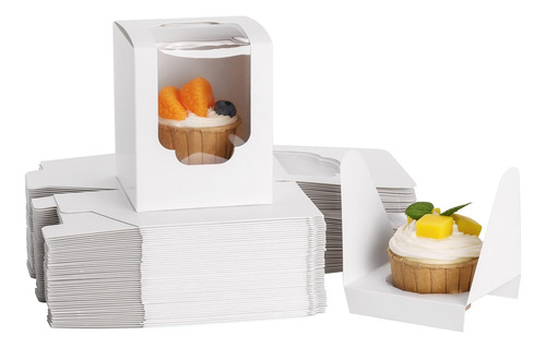 100 Cajas Para Cupcakes De 3.6 X 3.6 X 4.3 Pulgadas, Cajas I