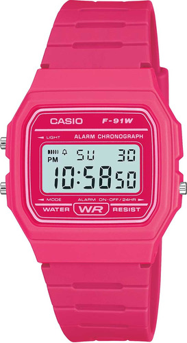 Reloj Casio F-91wc-4a Rosado Unisex 100% Original 