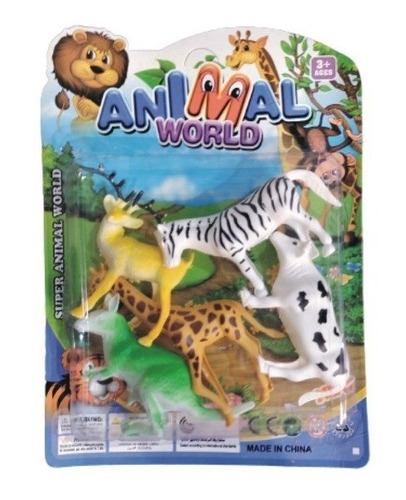 Animales De La Selva Set De 5 Piezas, Cebra,jirafa,canguro