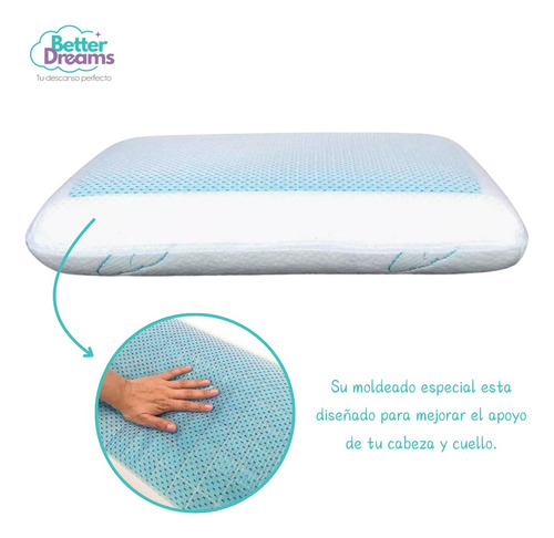 Set 2 Almohada Estandar Con Memory Foam Gel Cojin Ortopedico