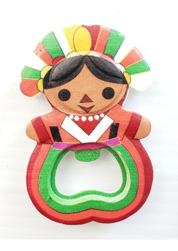 Iman México Muñeca Otomi Naranja Destapador Refrigerador 01