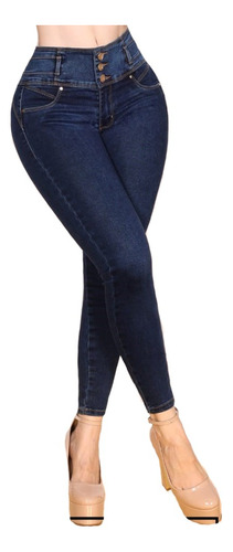 Jeans Mujer Pantalón Colombiano Mezclilla Strech Push Up 097