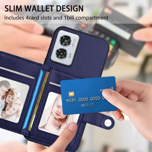 Compatible Funda Rfid Con Bolsa De Tarjetas For Motorola Edge 50 Pro P