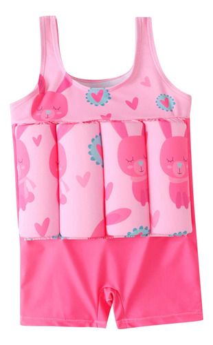 Traje De Baño Con Estampado De Conejo Y Mangas Flotantes Par