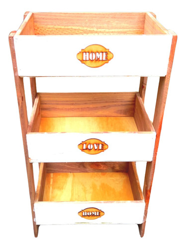 Cajon Estante Organizador Madera Deco X3 Canasto 25x35