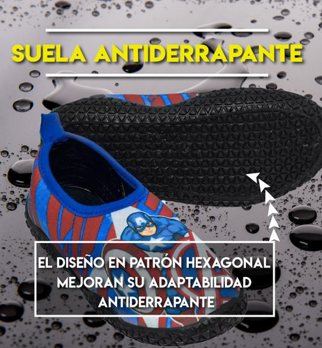 Zapato Acuatico Sandalia Agua Infantil Disney Marvel Capitan