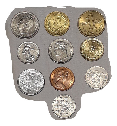 Monedas Mundiales Internacionales X 10 Distintos Paises Lo5