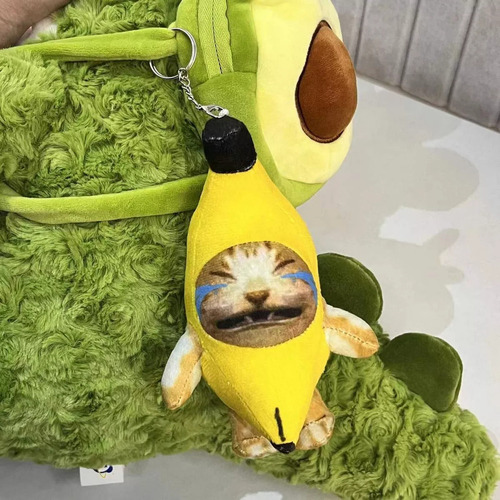 A 2 Felpa Banana Cat De Algodón Peluches Feliz Y Llorando