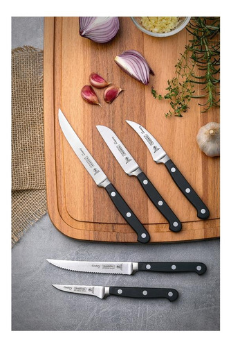 Cuchillo negro para barbacoa/fruta Tramontina Century de acero inoxidable, 5 pulgadas