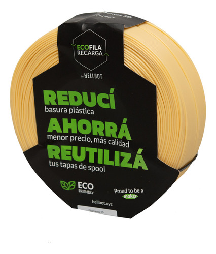 Filamento Hellbot Ecofila Recarga Pla 1,75mm 1kg V2 Color Arena Pastel