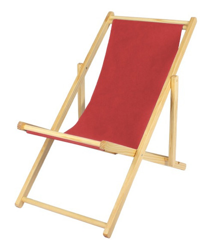 Silla De Playa Reposera De Lona Y Madera 