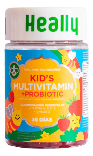 Heally Multivitamínico Para Niños, 72 Gomitas Vitaminas 216g