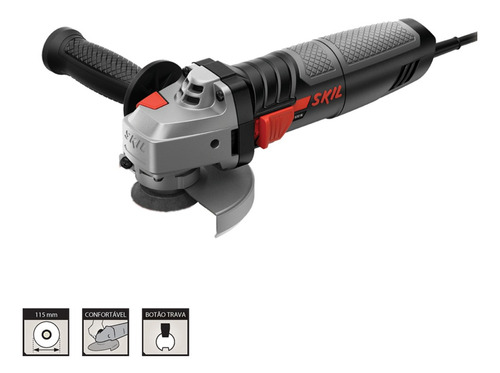 Imagen 5 de 10 de Miniamoladora angular Skil Metal 9004JR de 50 Hz color negro 830 W 220 V + accesorio