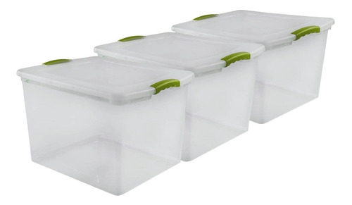 Set 3 Cajas Organizadoras Pack Organizador Plástico 45 Lts