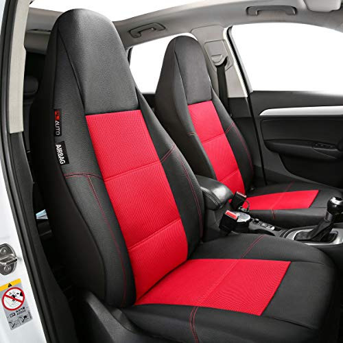 Leather And Mesh High Back Car Seat Cover Front Pair In...