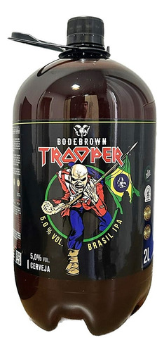 Growler 2 Litros Cerveja Trooper Iron Maiden Ipa Bodebrown