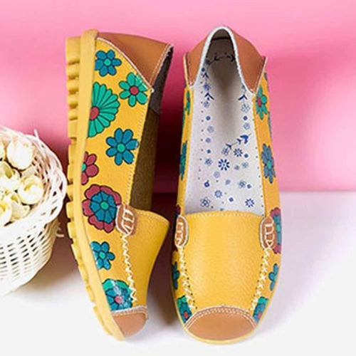 Nuevo Mujer Cuero Zapatos Mocasines Soft Ocio Pisos Fem12641