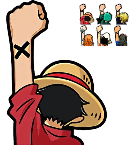 Kit 6 Adesivos One Peice Luffy,zoro,nami,sanji,nico Robin..