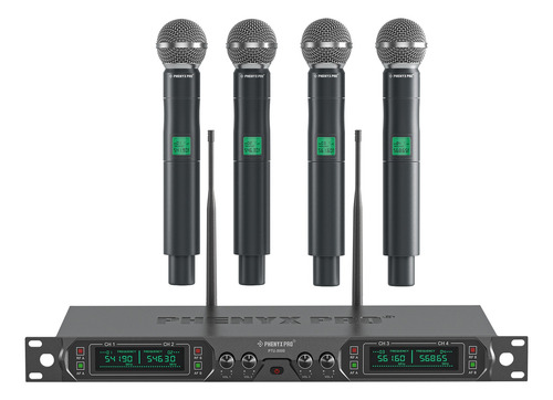 Sistema Micrófono Inalámbrico 4 Canales Microfono Phenyx Pro