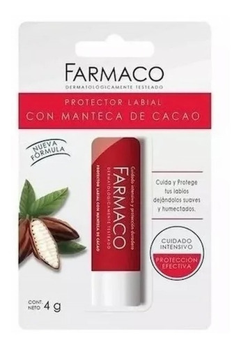 Farmaco Protector Labial Con Manteca De Cacao 4g