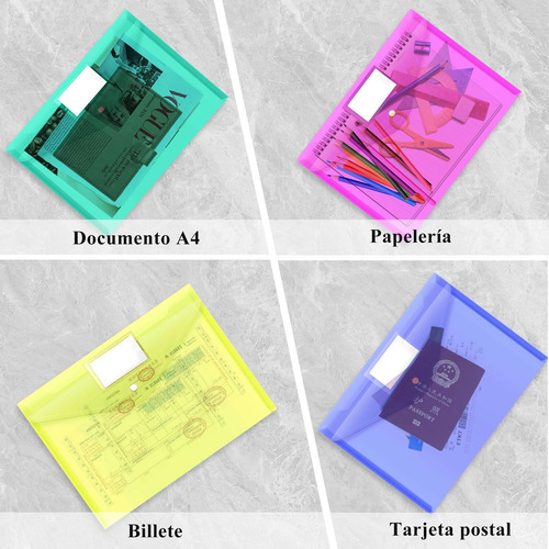 Folder Tamaño Carta, 24 Carpetas Tamaño Carta A4 Colores