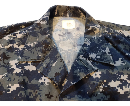 Chaqueta Militar Camuflada Bordada Us Navy Autentica (Usado)