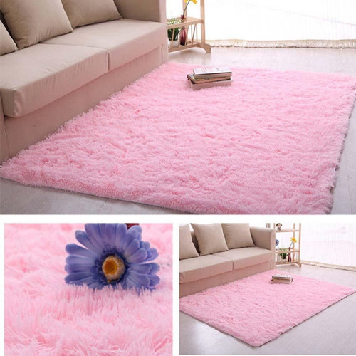 Tapete Peludo Decoração Quarto De Menina Mulher Cor De Rosa