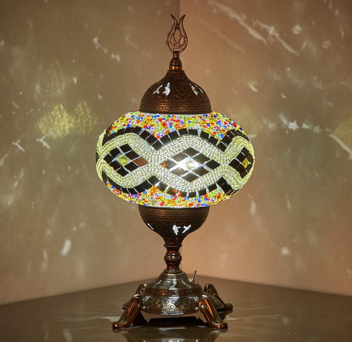 Demmex (15 Colores) Lámpara De Mesa De Mosaico Con Pilas Y A