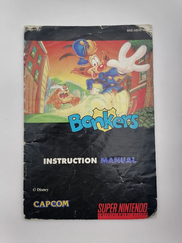 Bonkers Super Nintendo Manual Instrucciones Capcom