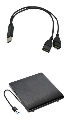 Usb3.0 Externo Odd Hdd Case + Usb 2.0 A Macho A Doble Cable