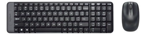 Kit De Teclado Y Mouse Inalámbrico Logitech Mk220 Español De Color Negro