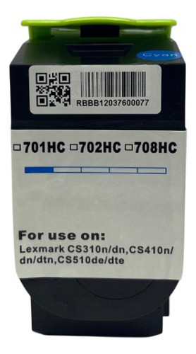 Cartucho Toner Compatível Cs310/410/510 (708h) C