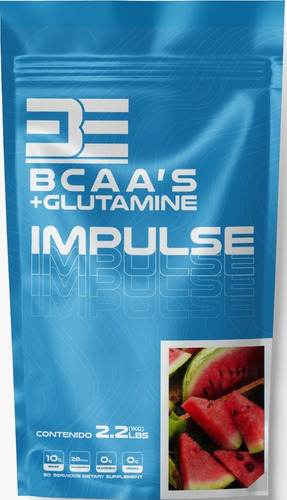Be Supplements Impulse Bcaas Mas Glutamina 1 Kg 50 Serv Sabor Sandía