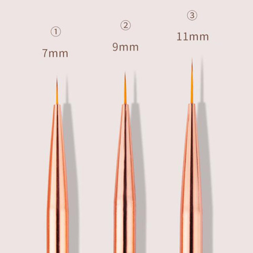 3 Pinceles Para Delineador De Uñas, 7mm/9mm/11mm Pintura