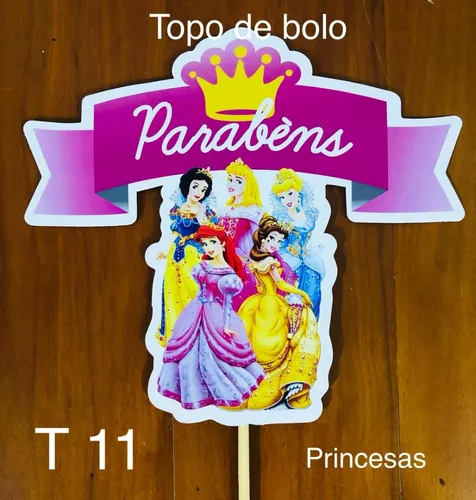 Topo Para Bolo Princesa Candy Topper 7pçs Decoração - Sanja Festas