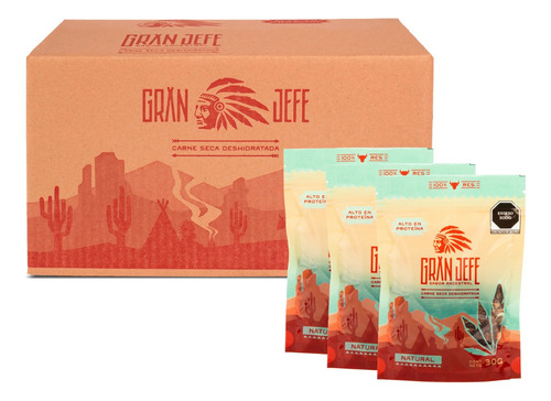 Carne Seca Gran Jefe 30gr Sabor Natural Caja Con 40 Pzs
