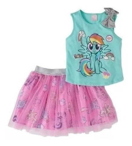 Conjunto Blusa Falda My Little Pequeño Pony Niña L