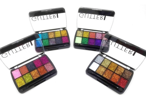 Paleta Sombras Ojos Glitter Eyeshadow Tejar Set 4 Unidades