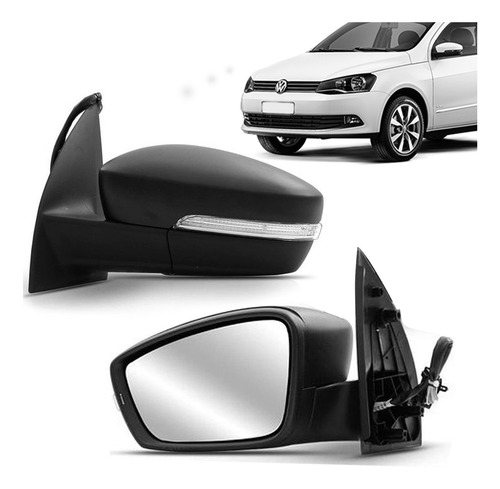 Par Retrovisor Gol G6 2013 2014 2015 2016 Preto Com Pisca
