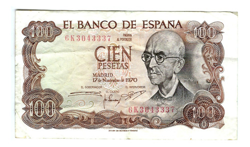 España - Billete 100 Pesetas 1970 - 6k3043337