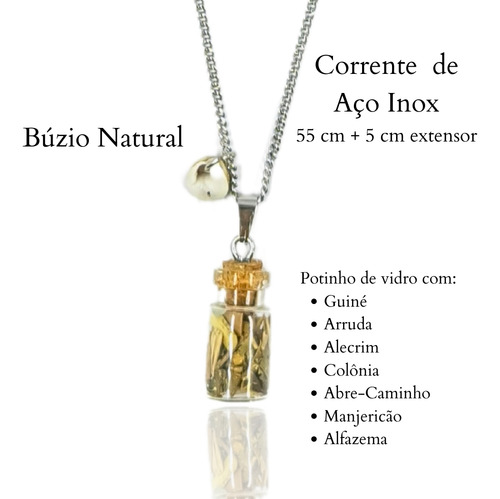 Colar Umbanda Proteção Energética 7 Ervas Limpeza Espiritual Cor Prateado
