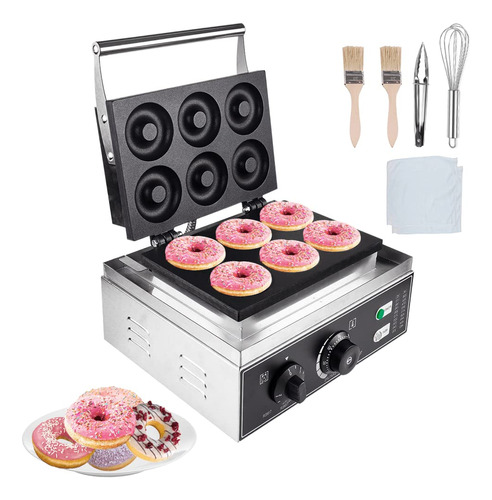 6 Agujero Donut Maker Machine Comercial Waffle 110v