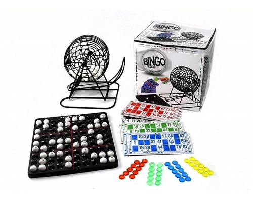 Juego De Bingo Loteria Con Bolillero Metalico  90 Bolillas