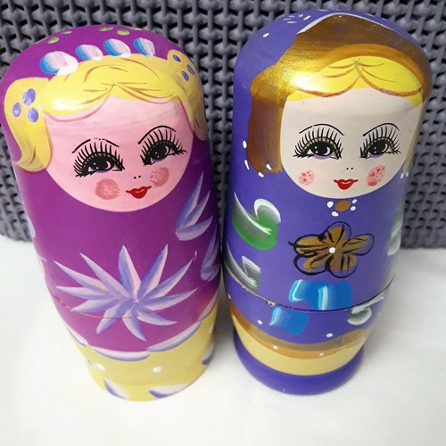 Muñecas Mamushka Rusas 6 Unidades Varios Diseños Madera