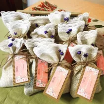 Comprar 10 Bolsitas De Arpillera Vintage P\u002F Souvenirs Con Jaboncitos