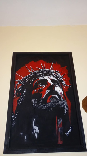 Cuadro Pintado A Mano De Cristo ( Pintura Acrílica )