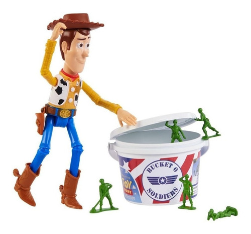 Imagen 1 de 2 de Woody Y Las Tropas Toy Story Figura Articulada + 20 Soldados