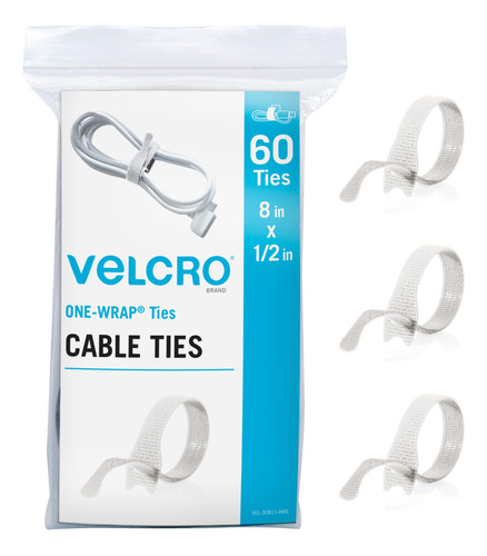 Velcro Brand Bridas Blancas Resistentes | Paquete De 60 Piez